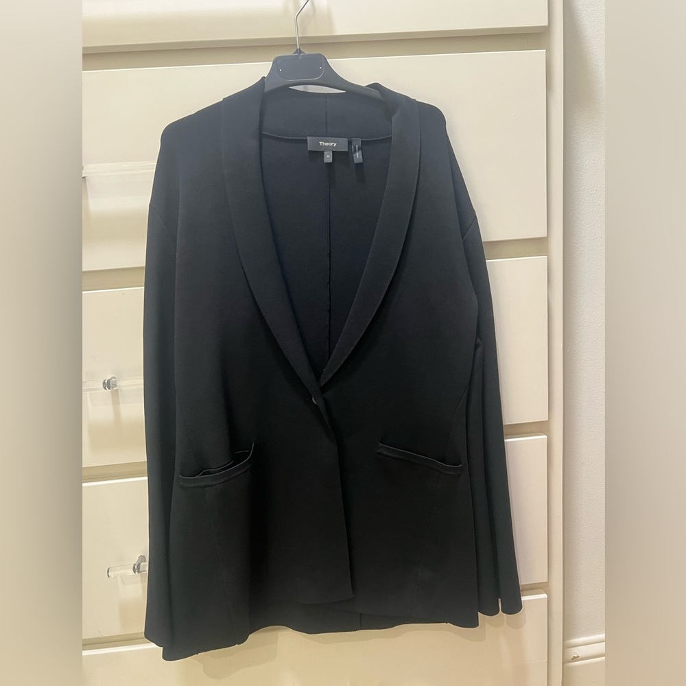 Theory Scuba Knit Black Blazer
